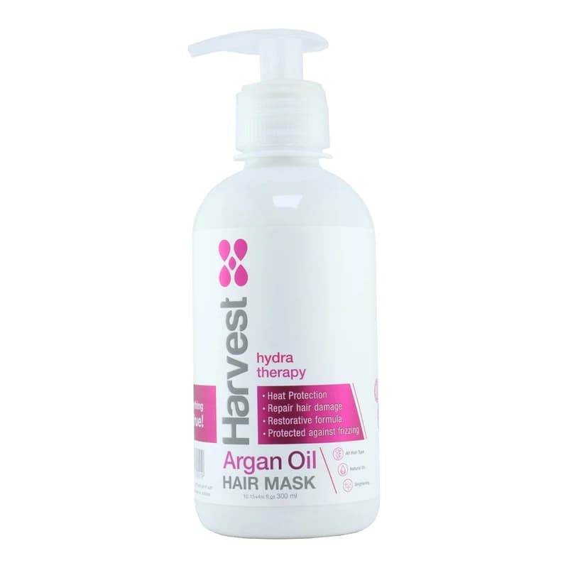 ماسک موی آرگان هاروست (Harvest) مدل Argan Oil – ترمیم‌کننده، محافظ حرارت و درخشان‌کننده (300ml)