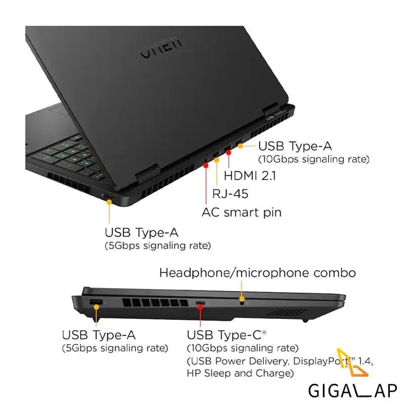 لپ تاپ HP VICTUS 16 مدل I5 14450HX 16GB 1TB SSD 8GB RTX 4060 16 FHD 144HZ — تصویر ۳