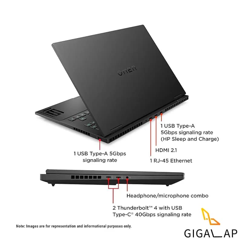 لپ تاپ گیمینگ HP OMEN 16 مدل I9 14900HX 32GB 1TB SSD 8GB RTX 5060 16 FHD 165HZ — تصویر ۳