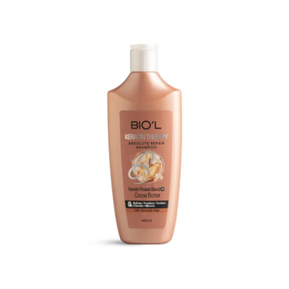 شامپو بیول مدل Keratin Therapy فری سولفات مناسب موی کراتینه شده حجم 400 میلی لیتر — تصویر ۲