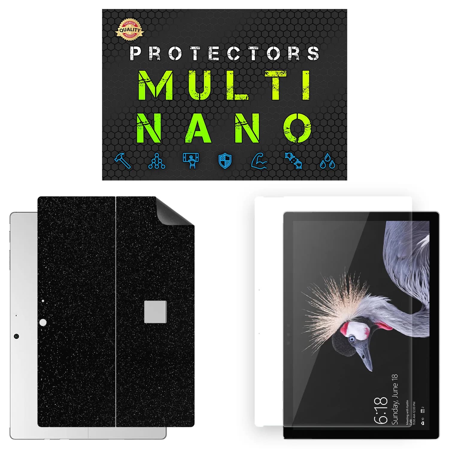محافظ صفحه نمایش شفاف مولتی نانو مدل X-SFG مناسب برای تبلت مایکروسافت Surface Pro 7 به همراه برچسب پوششی