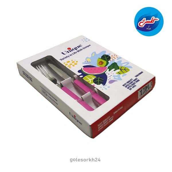 کارد و چنگال گلبهی یونیک مدل UN5855 — تصویر ۲