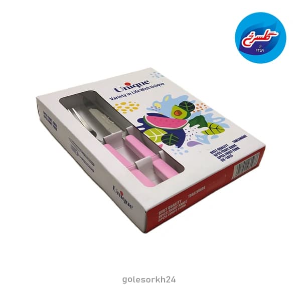 کارد و چنگال صورتی یونیک مدل UN5855 — تصویر ۲