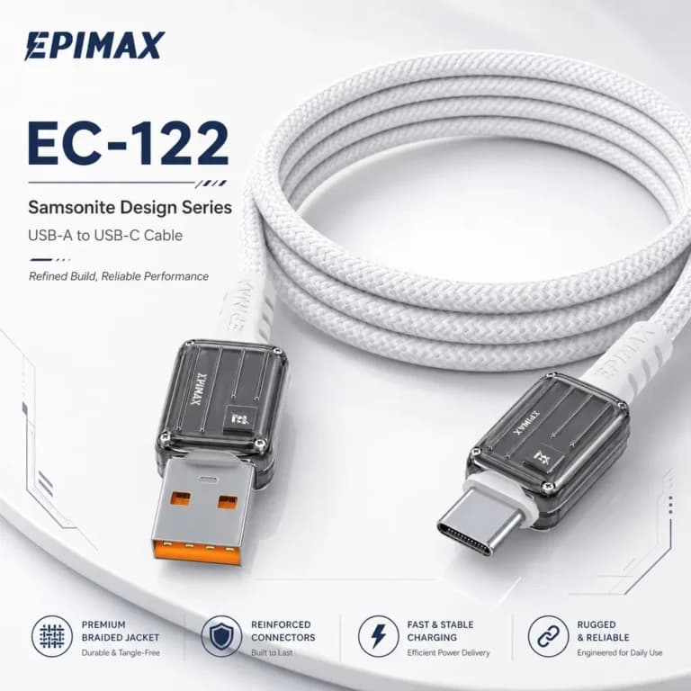 کابل شارژ تایپ سی اپیمکس مدل EC-122 طول ۱ متر سوپر فست — تصویر ۲