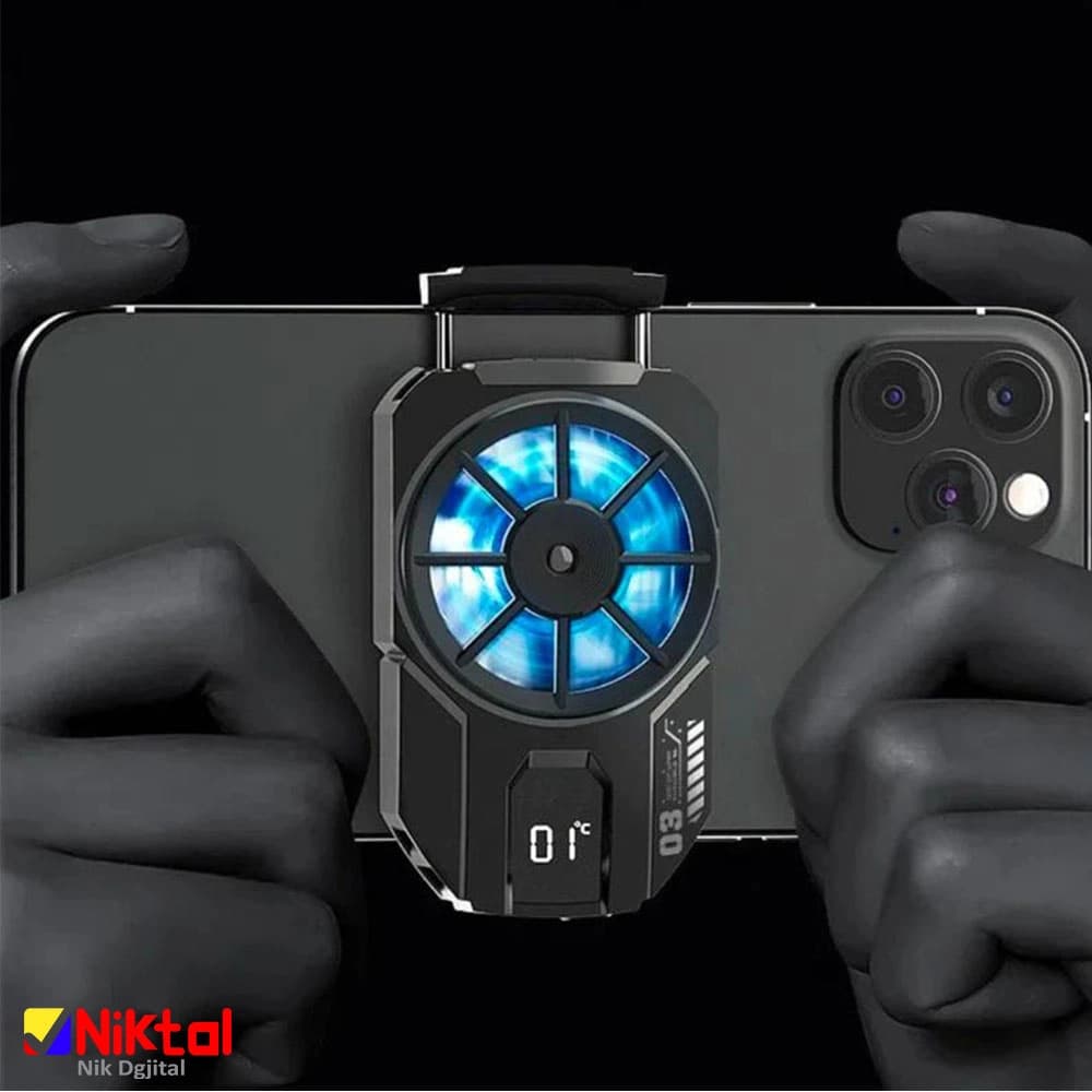 فن خنک کننده موبایل MEMO DL-A3 با طراحی ارگونومیک و نمایشگر دما — تصویر ۹