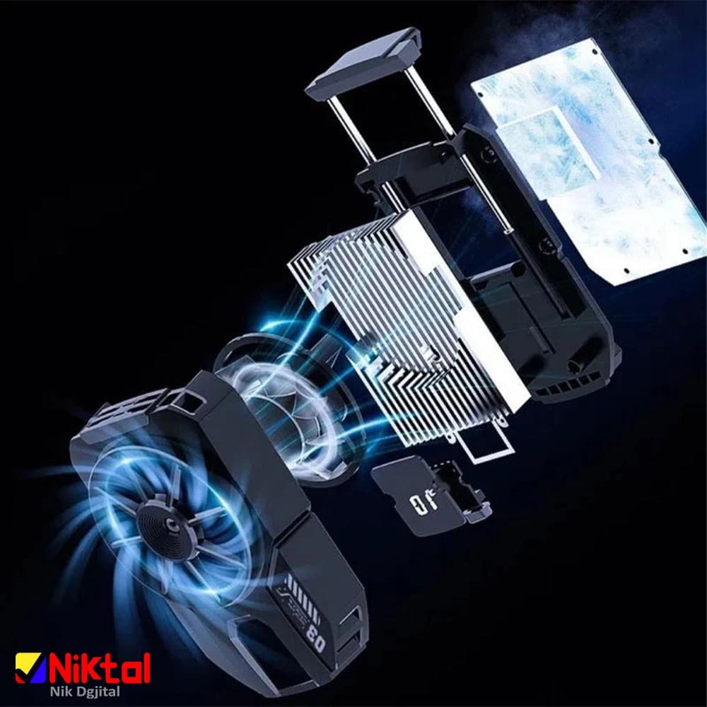 فن خنک کننده موبایل MEMO DL-A3 با طراحی ارگونومیک و نمایشگر دما — تصویر ۸