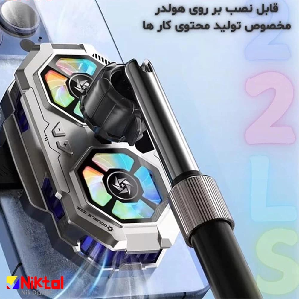 فن خنک کننده موبایل LEIZUN مدل SL22 |دارای خنک کننده دوقلو و سیستم گیره‌ای قوی — تصویر ۸