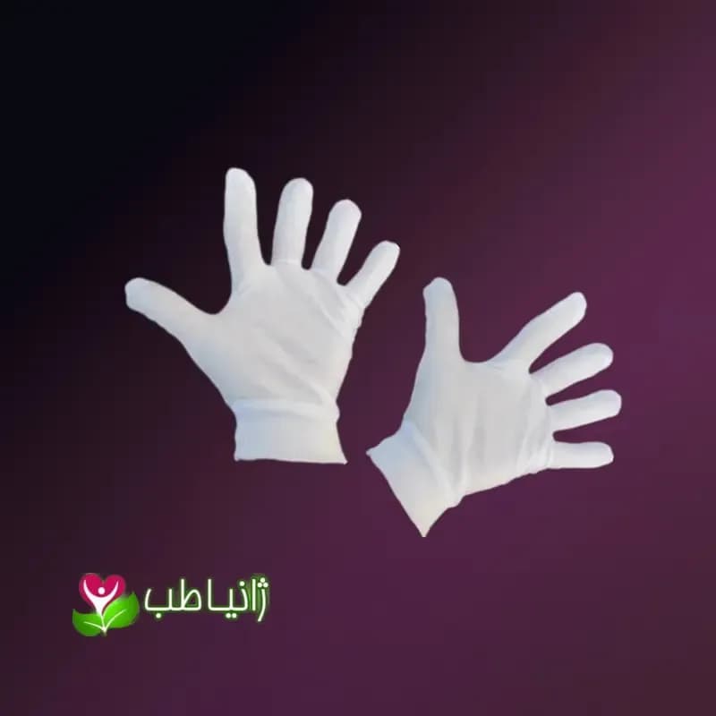 دستکش نخی ژانیاطب صد در صد گیاهی ضد بو و عرق مناسب پوست و عفونت — تصویر ۳