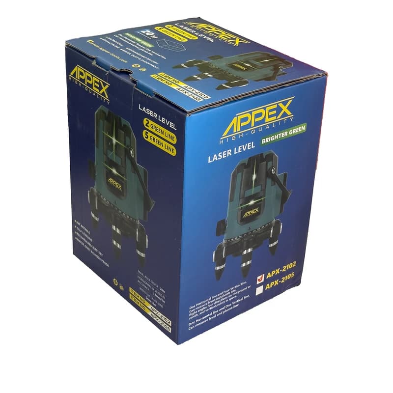 تراز لیزری 5 خط نور سبز ۳۶۰ درجه اپکس مدل APX-2105 — تصویر ۲