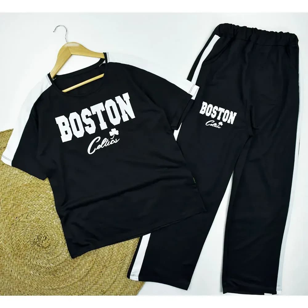 ست تیشرت و شلوار زنانه طرح BOSTON کد 11740 فری سایز — تصویر ۱۰