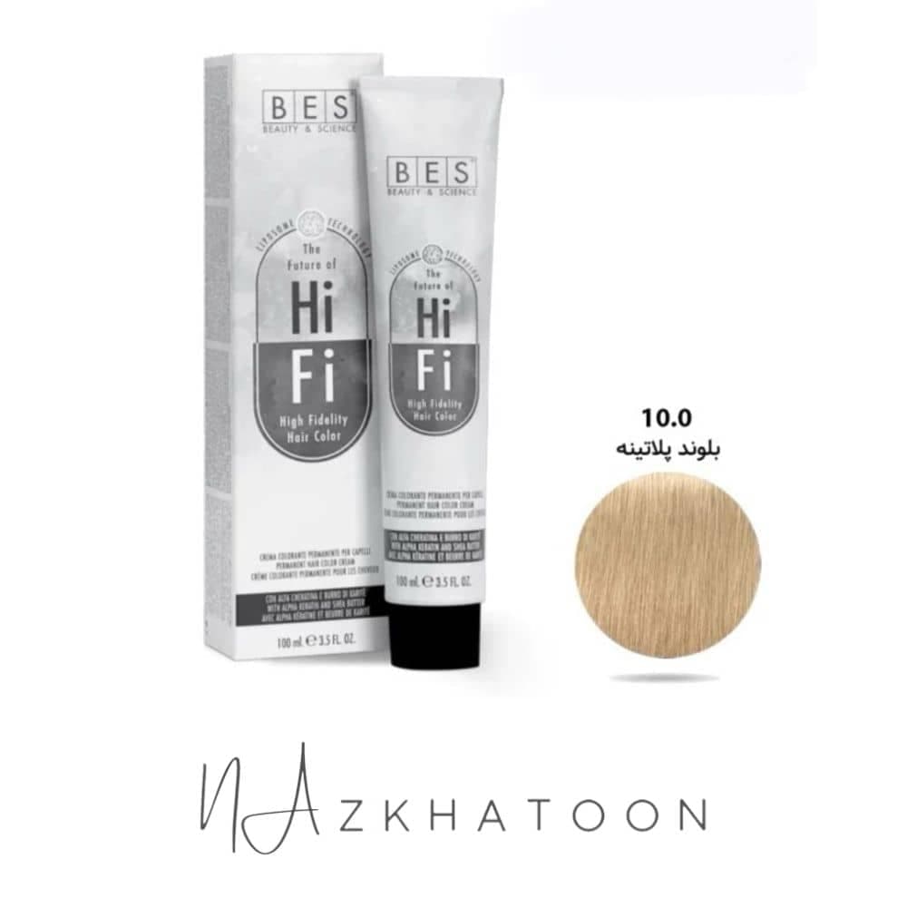 رنگ موی ۱۰۰ میل بس BES سری NATURAL شماره 10/0 بلوند پلاتینه