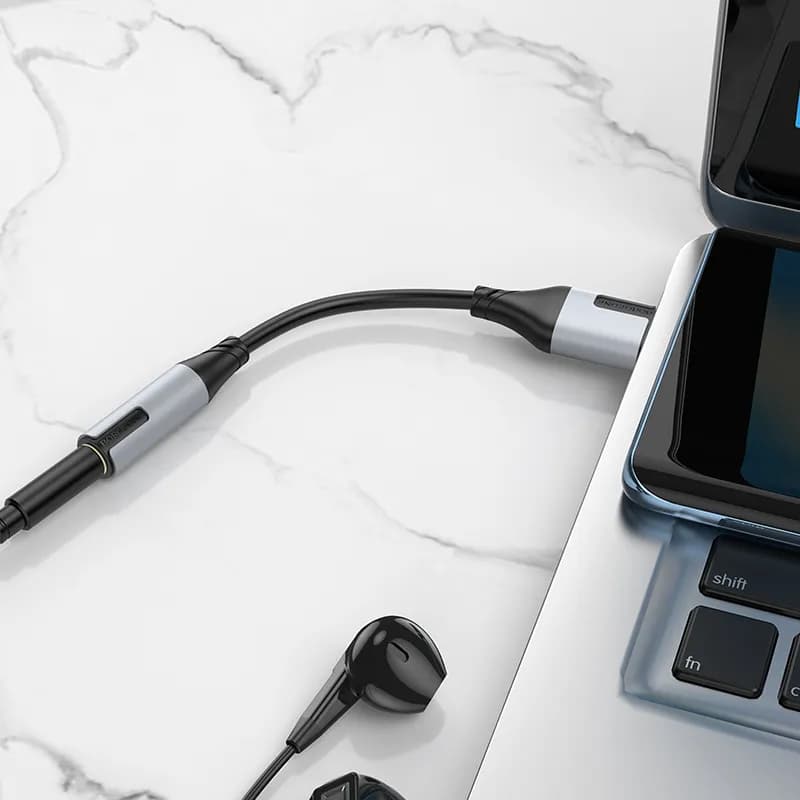 مبدل OTG جک USB-C TO AUX 3.5mm بروفون مدل BV19 — تصویر ۷