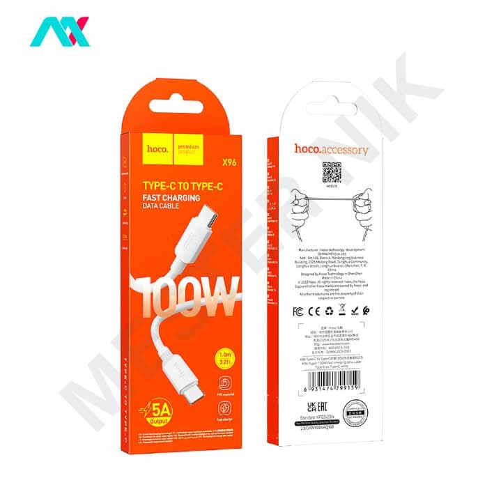 کابل شارژ 100 وات USB-C به USB-C هوکو مدل X96 طول 1 متر — تصویر ۱۱