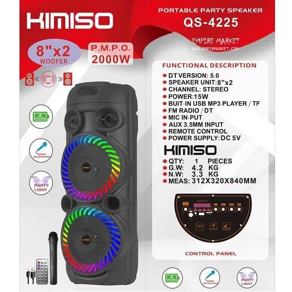 اسپیکر شارژی بلوتوثی کیمیسو مدل KIMISO QS-4225 — تصویر ۳