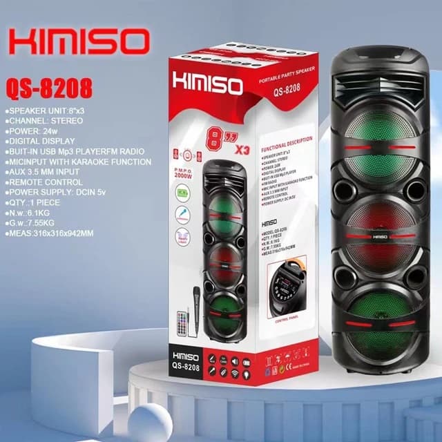 اسپیکر شارژی بلوتوثی کیمیسو مدل KIMISO QS-8208 — تصویر ۲