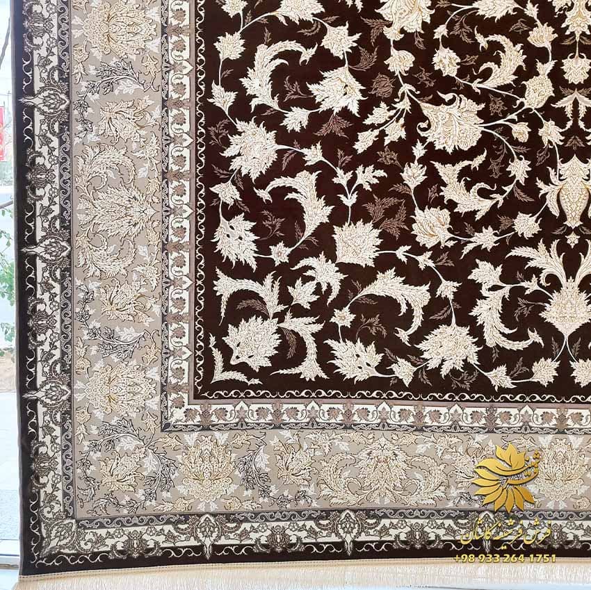 فرش افشان 1200 شانه طرح تیانا شکلاتی — تصویر ۳