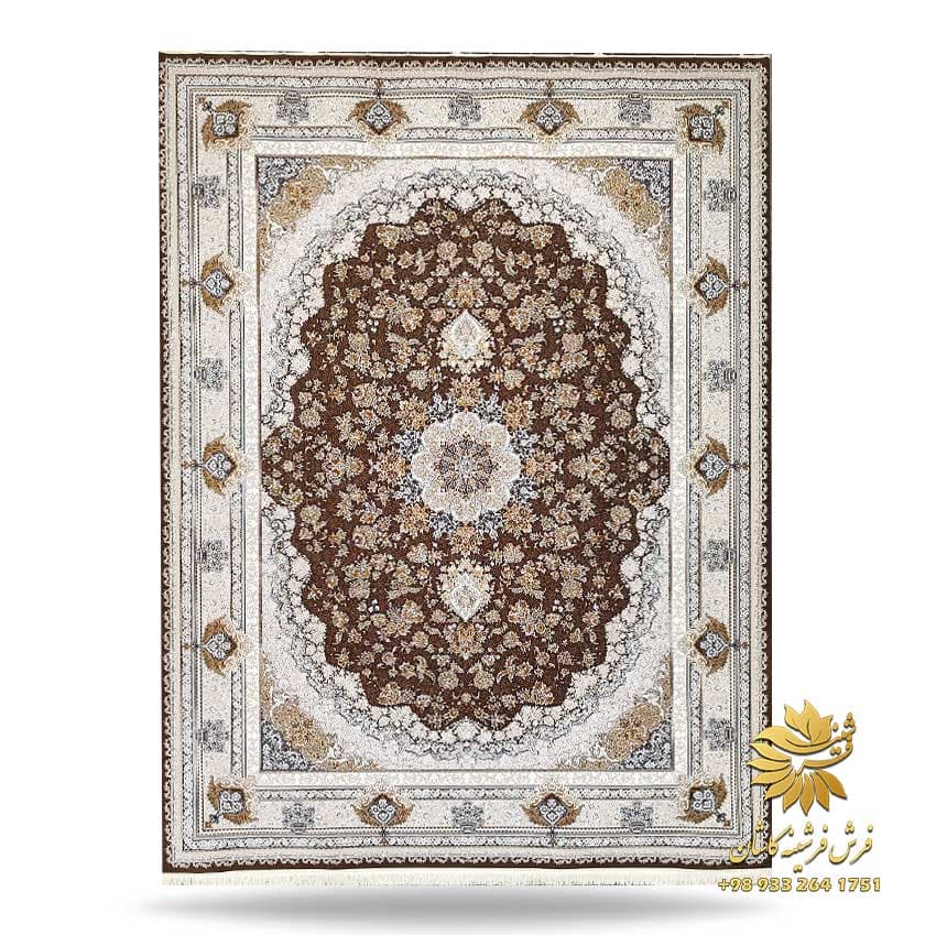 فرش 1200 شانه شیک شکلاتی طرح پونه