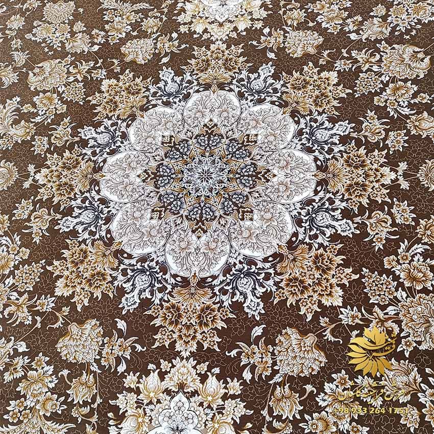 فرش 1200 شانه شیک شکلاتی طرح پونه — تصویر ۳