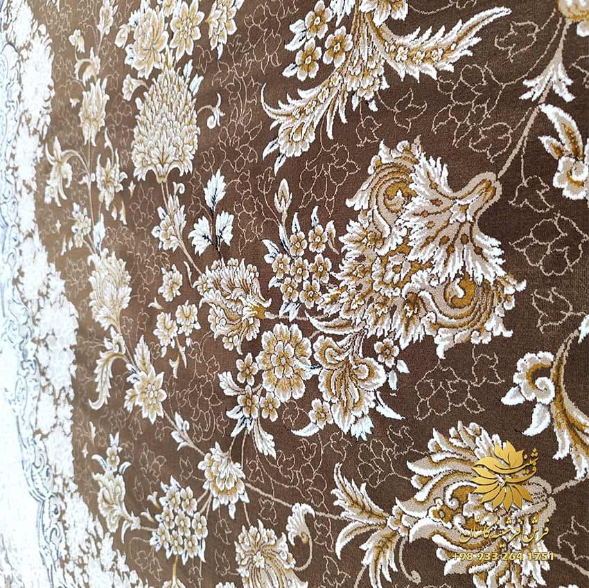 فرش 1200 شانه شیک شکلاتی طرح پونه — تصویر ۲