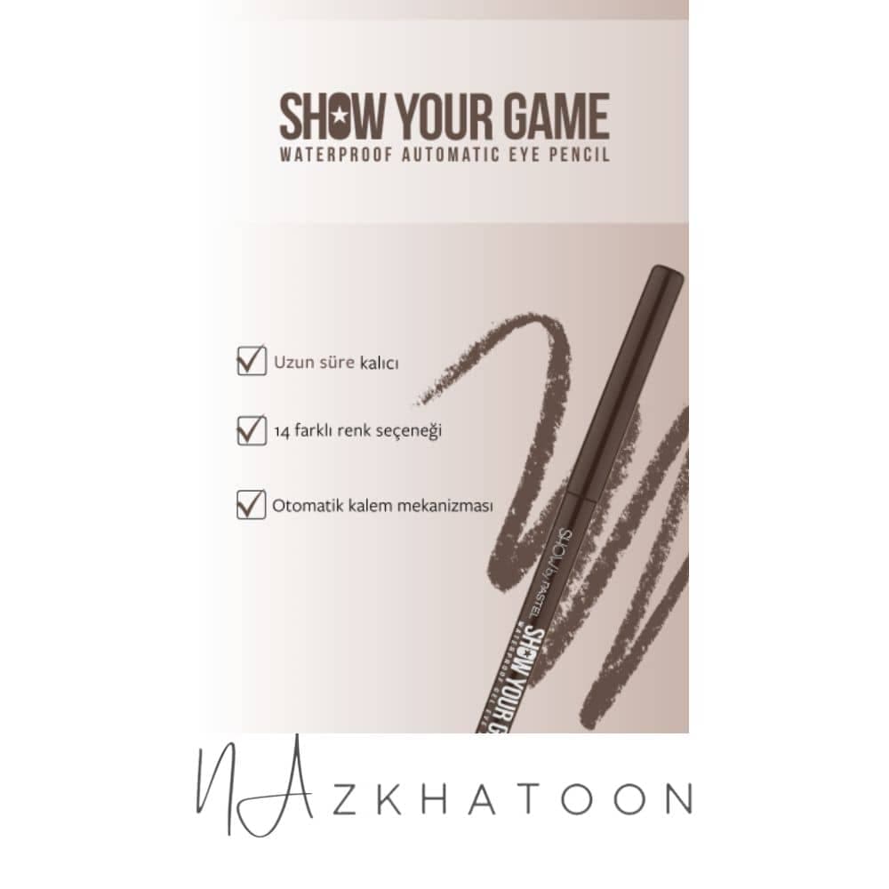 مداد چشم ژلی پیچی پاستل شماره ۴۱۴ قهوه‌ای | Show By Pastel Waterproof Gel Eyeliner 414 — تصویر ۳