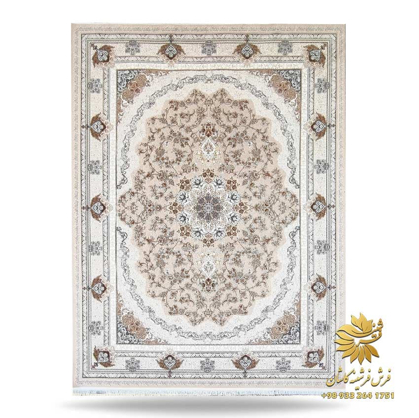 فرش 1200 شانه کاشان طرح پونه صدفی