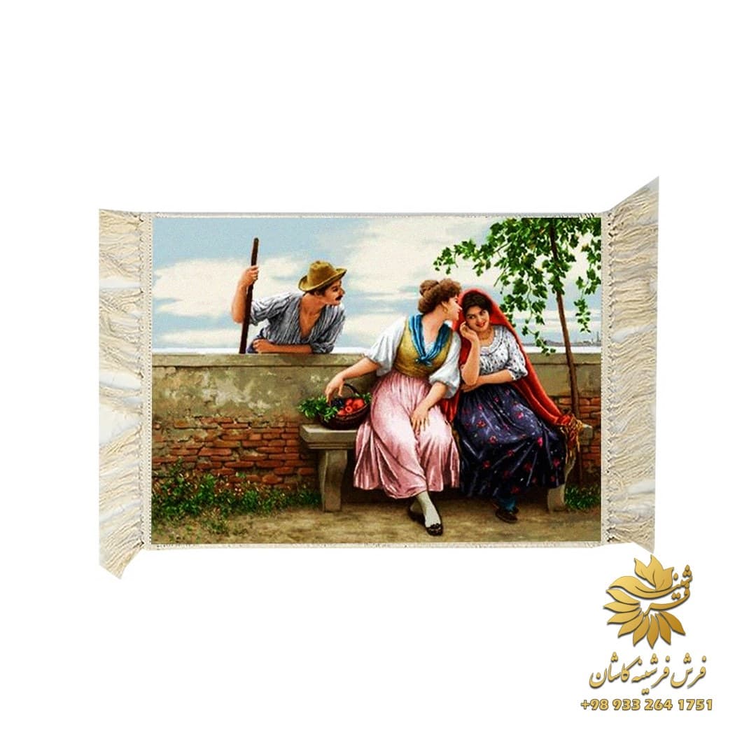 تابلو فرش زن فرانسوی 1200 شانه — تصویر ۲