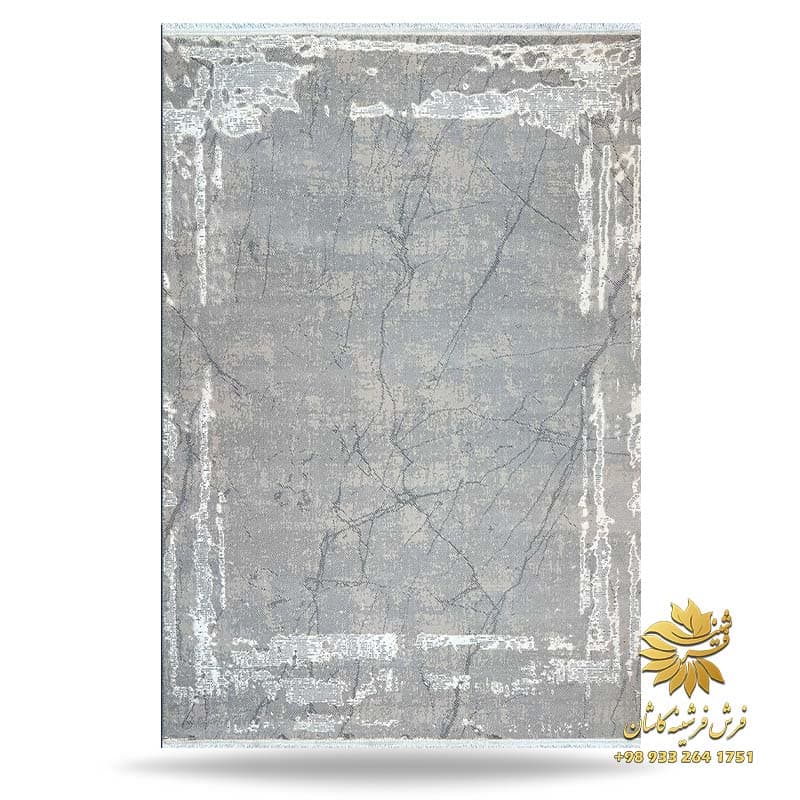 فرش مدرن طرح ترک زمینه طوسی کد 42020n