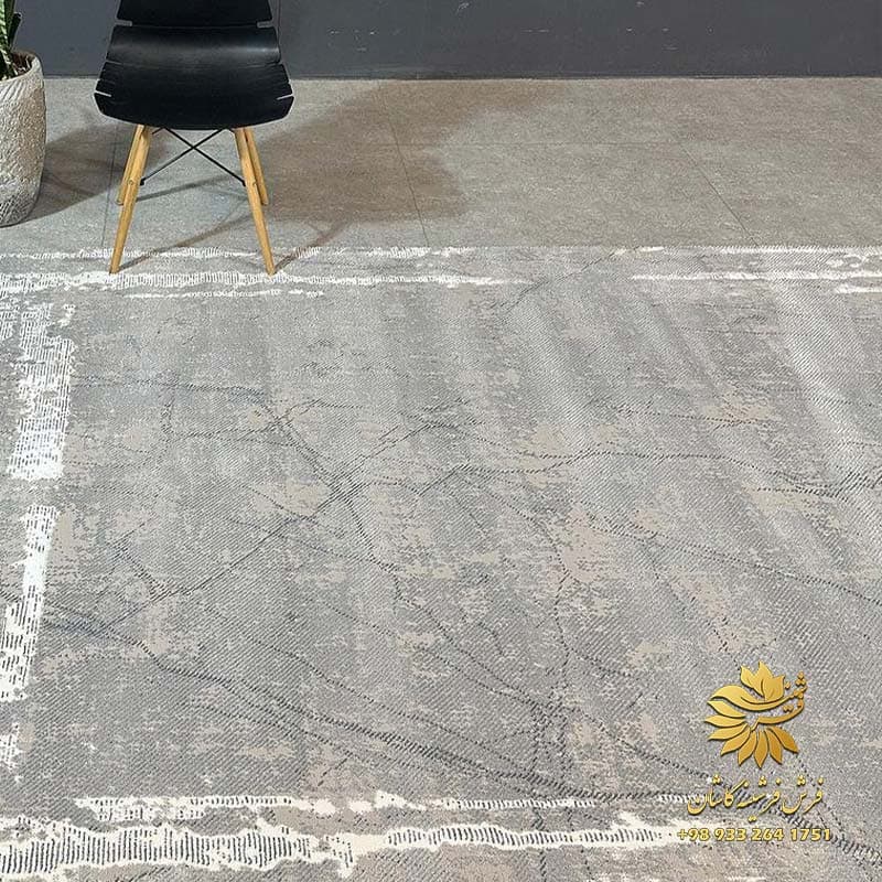 فرش مدرن طرح ترک زمینه طوسی کد 42020n — تصویر ۴
