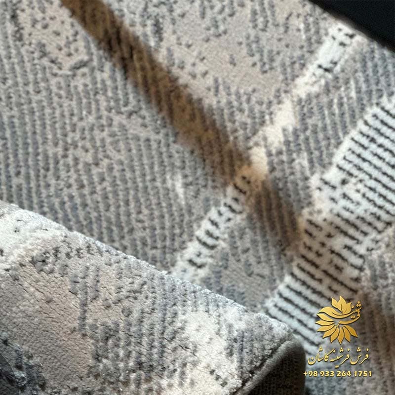 فرش مدرن طرح ترک زمینه طوسی کد 42020n — تصویر ۲