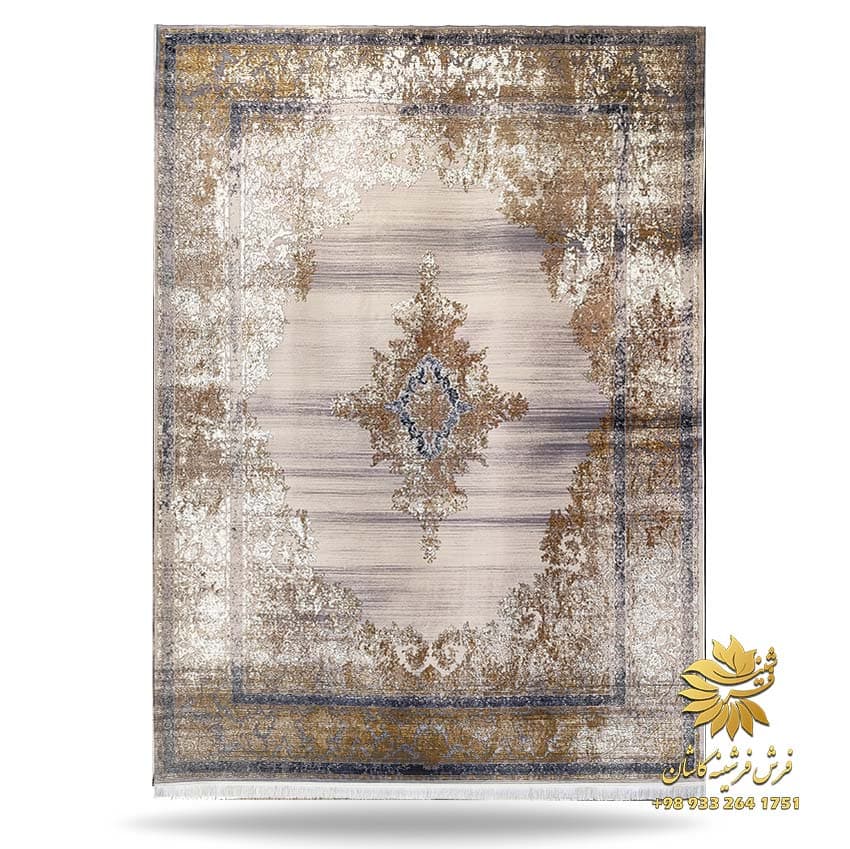 فرش 1200 شانه وینتیج طلاکوب طرح هدیه صدفی