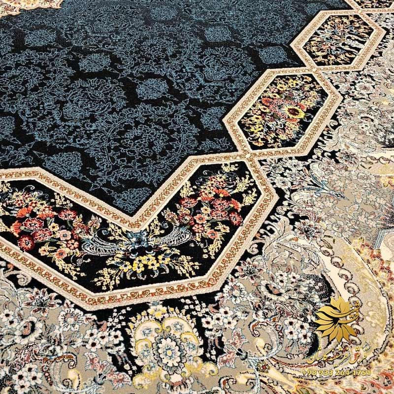 فرش طرح هالیدی سرمه ای 700 شانه — تصویر ۲