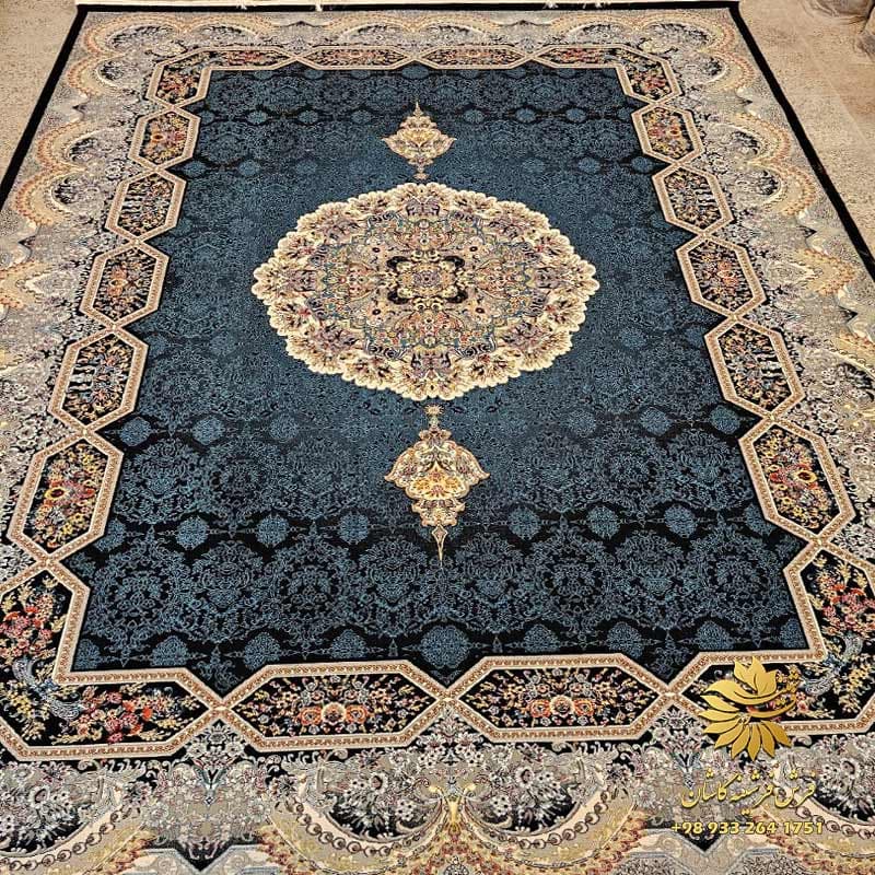 فرش طرح هالیدی سرمه ای 700 شانه