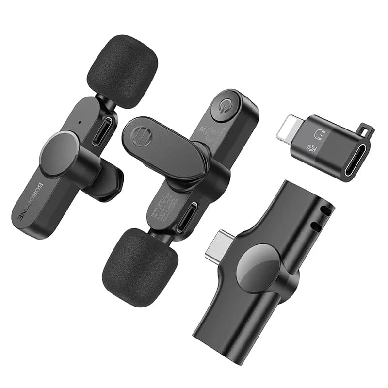 میکروفون بی سیم دو کاره بروفون مدل BFK12 با سری لایتنینگ و تایپ سی — تصویر ۲