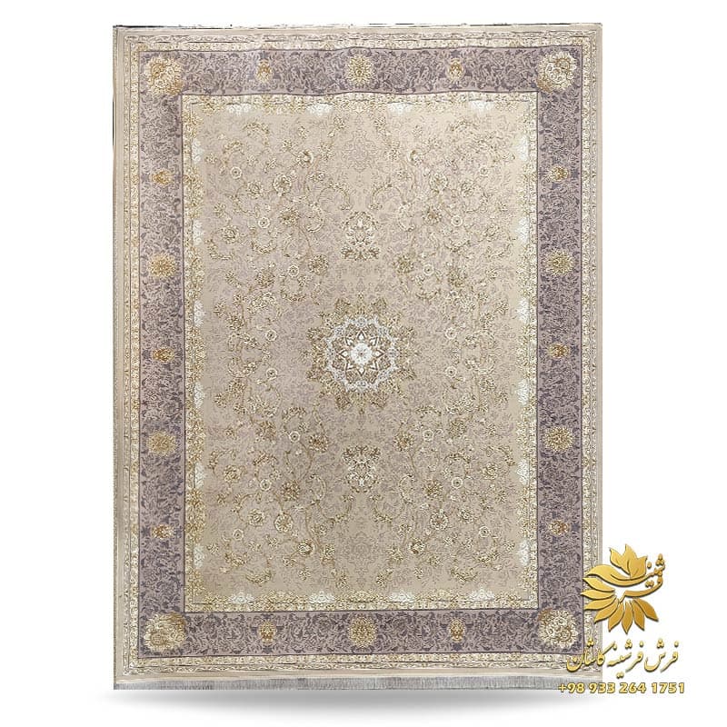 فرش طلاکوب گل برجسته پرستش صدفی 1200 شانه