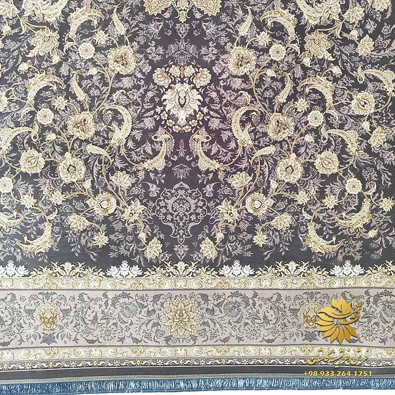 فرش 1200 شانه طلاکوب جدید طرح پرستش دلفینی — تصویر ۲