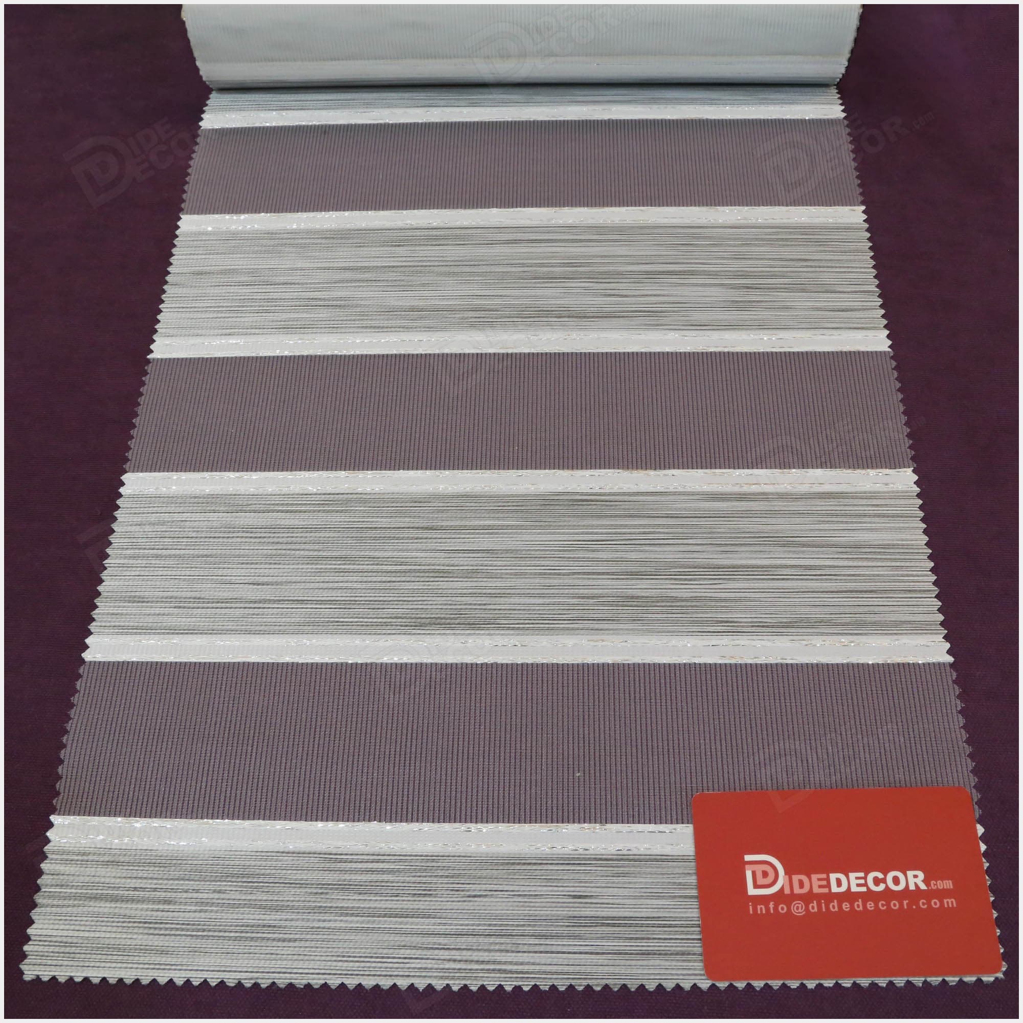 پرده زبرا ساده طوسی تیره لمه نقره ای کد B-2009-04