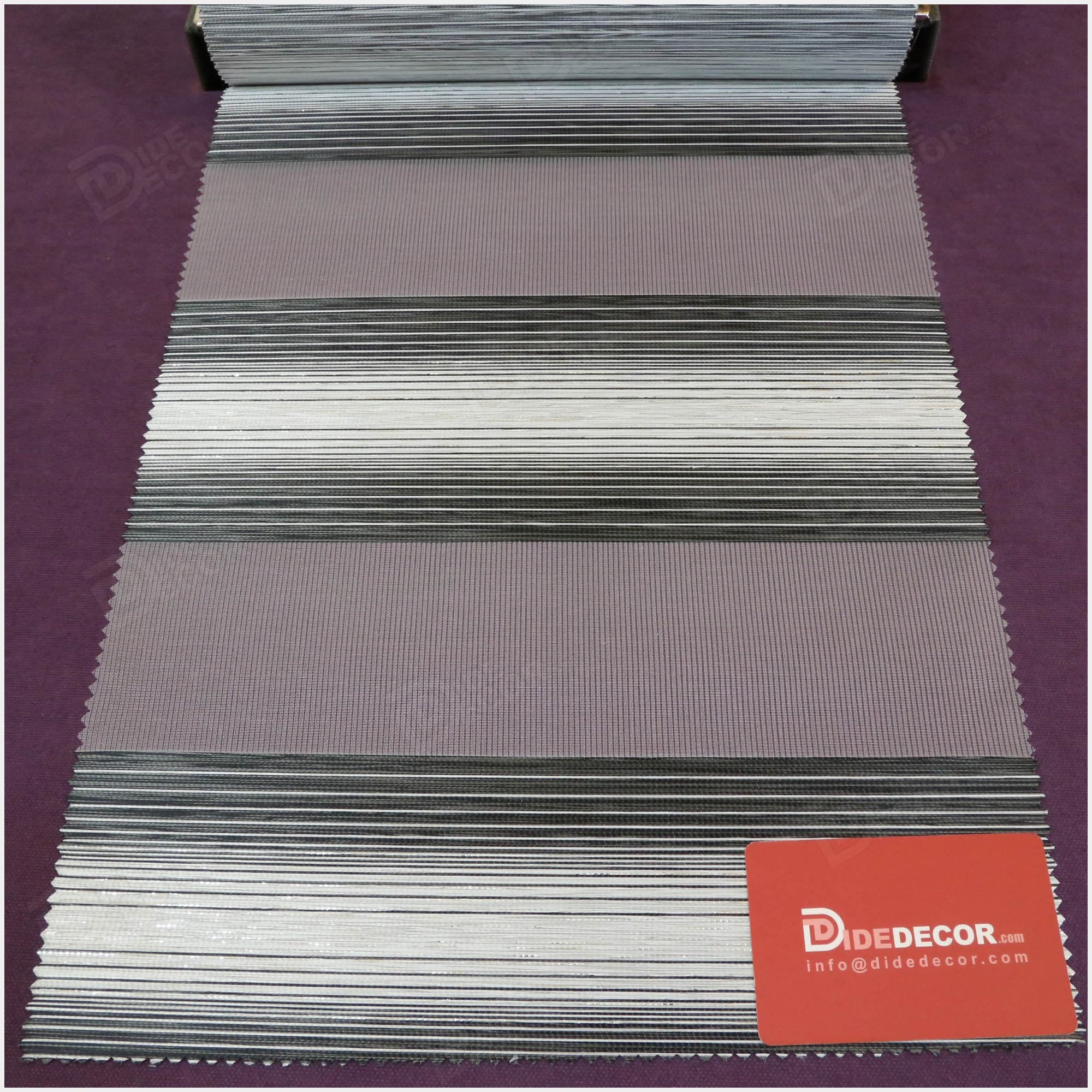 پرده زبرا طوسی مشکی با لمه نقره ای کد B-2010-03