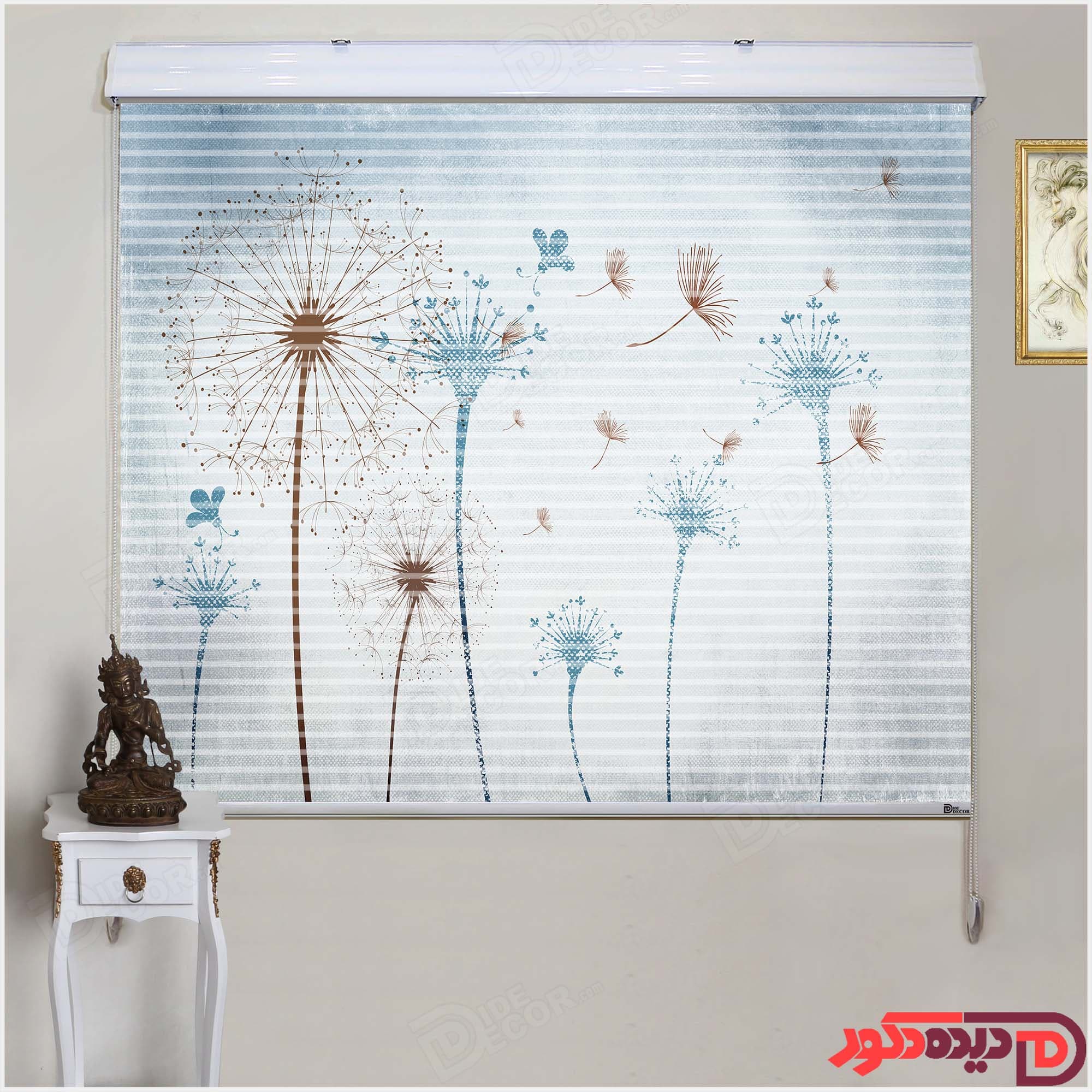 پرده زبرا دومکانیزم تصویری چاپی قاصدک کد AZD-067