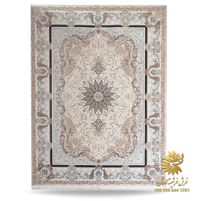 فرش 1200 شانه گل برجسته طرح افرا صدفی