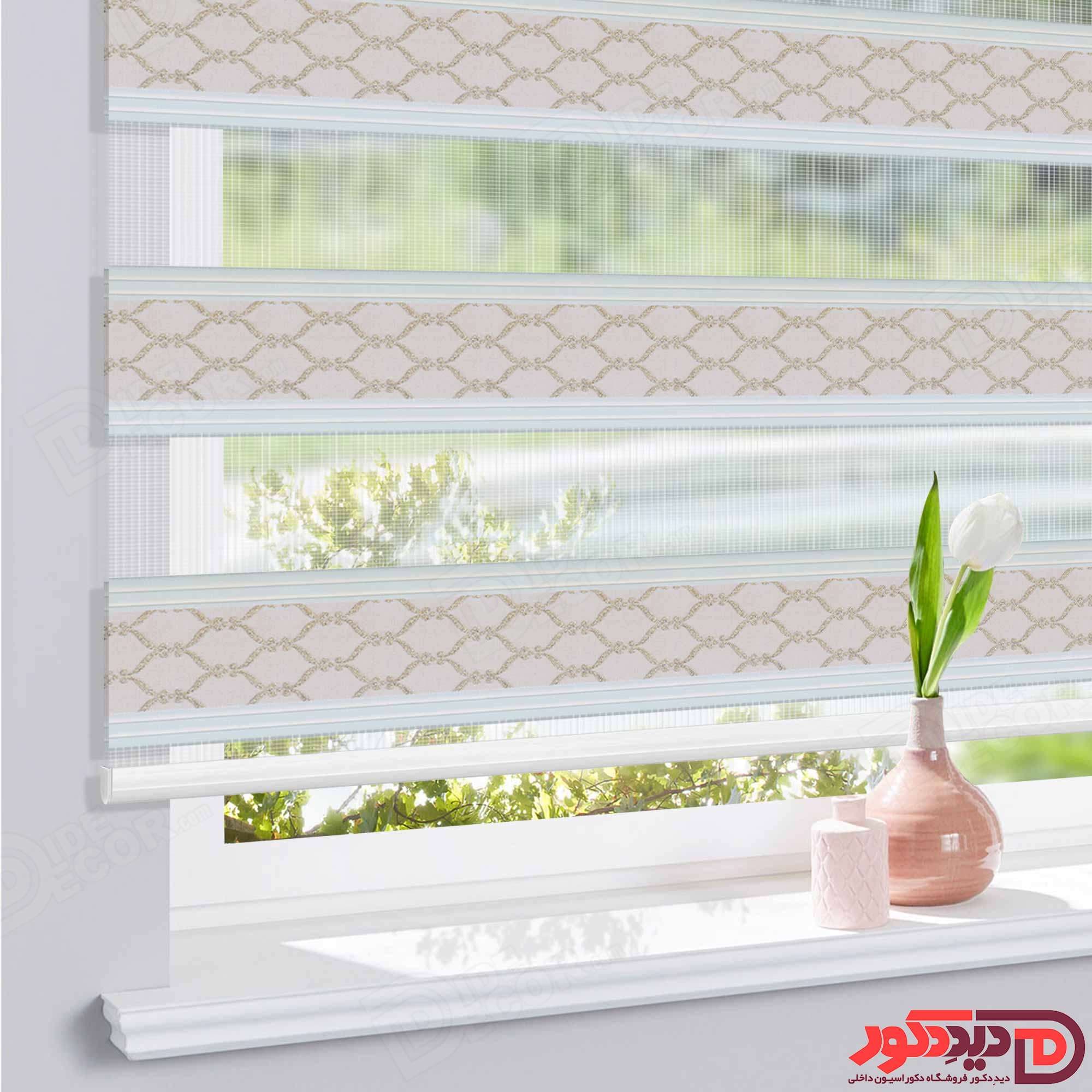 پرده زبرا ترک مدل پلیسه طرح دار کد 04-983956 — تصویر ۳