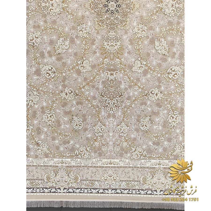 فرش 1200 شانه طلاکوب طرح سوگل صدفی — تصویر ۲