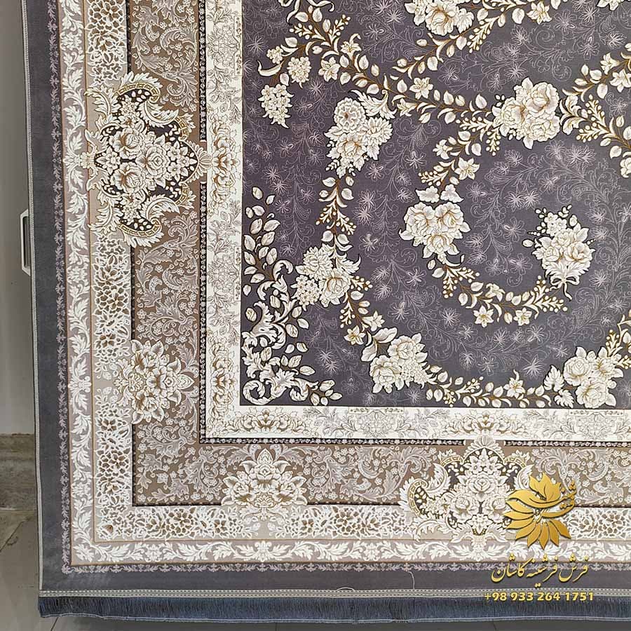 فرش افشان دودی طلایی طرح سوگل 1200 شانه — تصویر ۴
