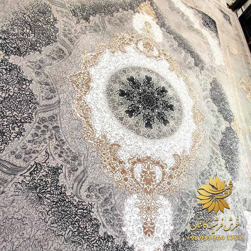 1200 شانه طوسی طلایی طرح برکه — تصویر ۲