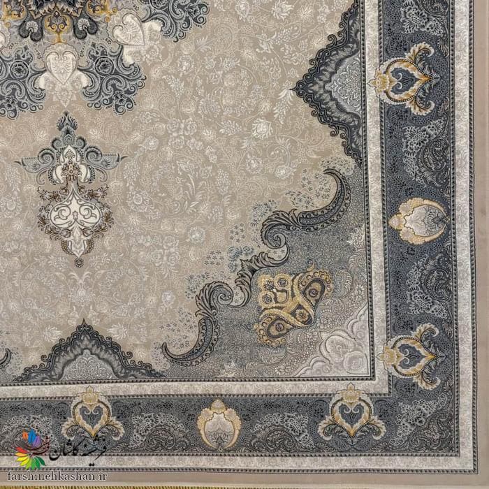 فرش طوسی 700 شانه جدید طرح آیدا ترمه ای — تصویر ۳
