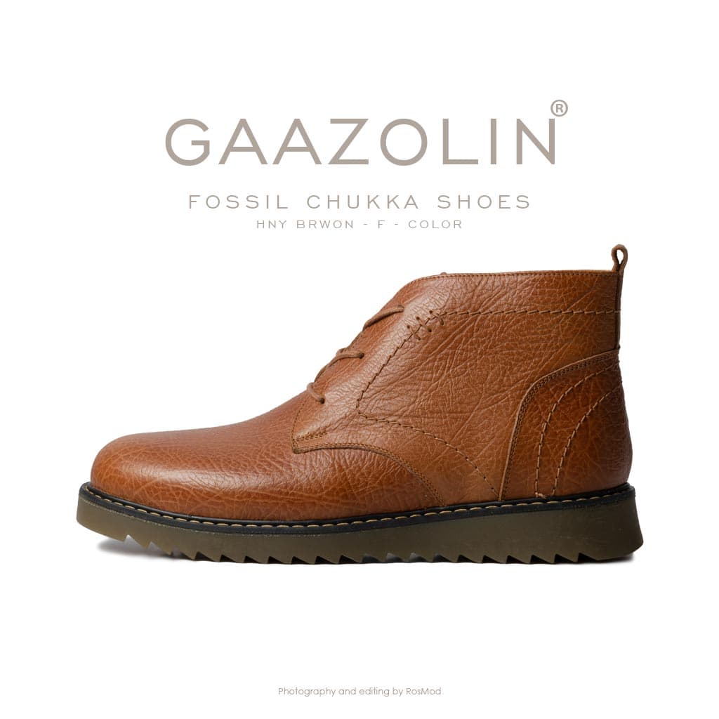 بوت چاکا فسیل گازولین عسلی فلوتر – GAAZOLIN Fossil Chukka Boots Hny Brown F