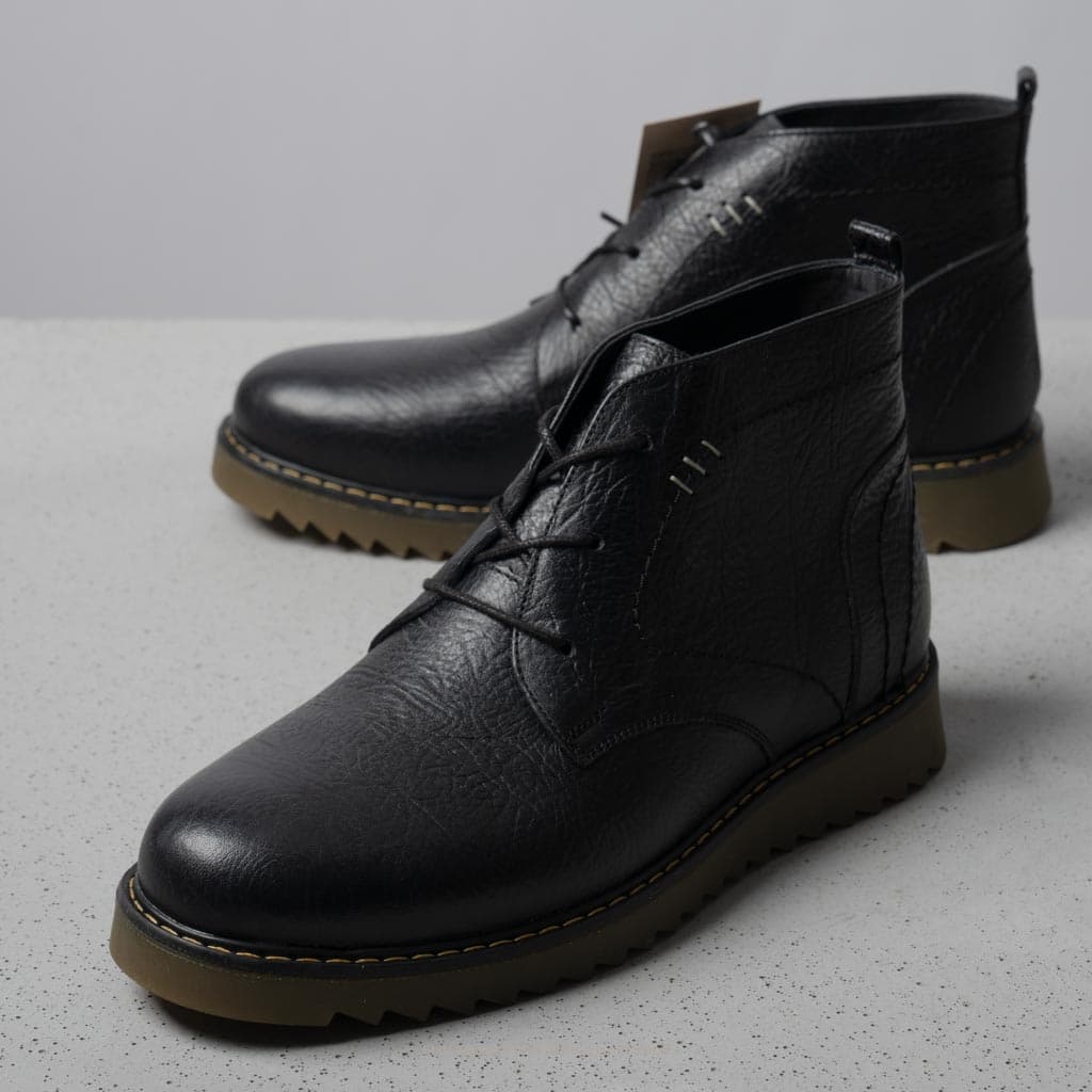 بوت چوکا فسیل گازولین مشکی فلوتر – GAAZOLIN Fossil Chukka Boots Black F — تصویر ۷