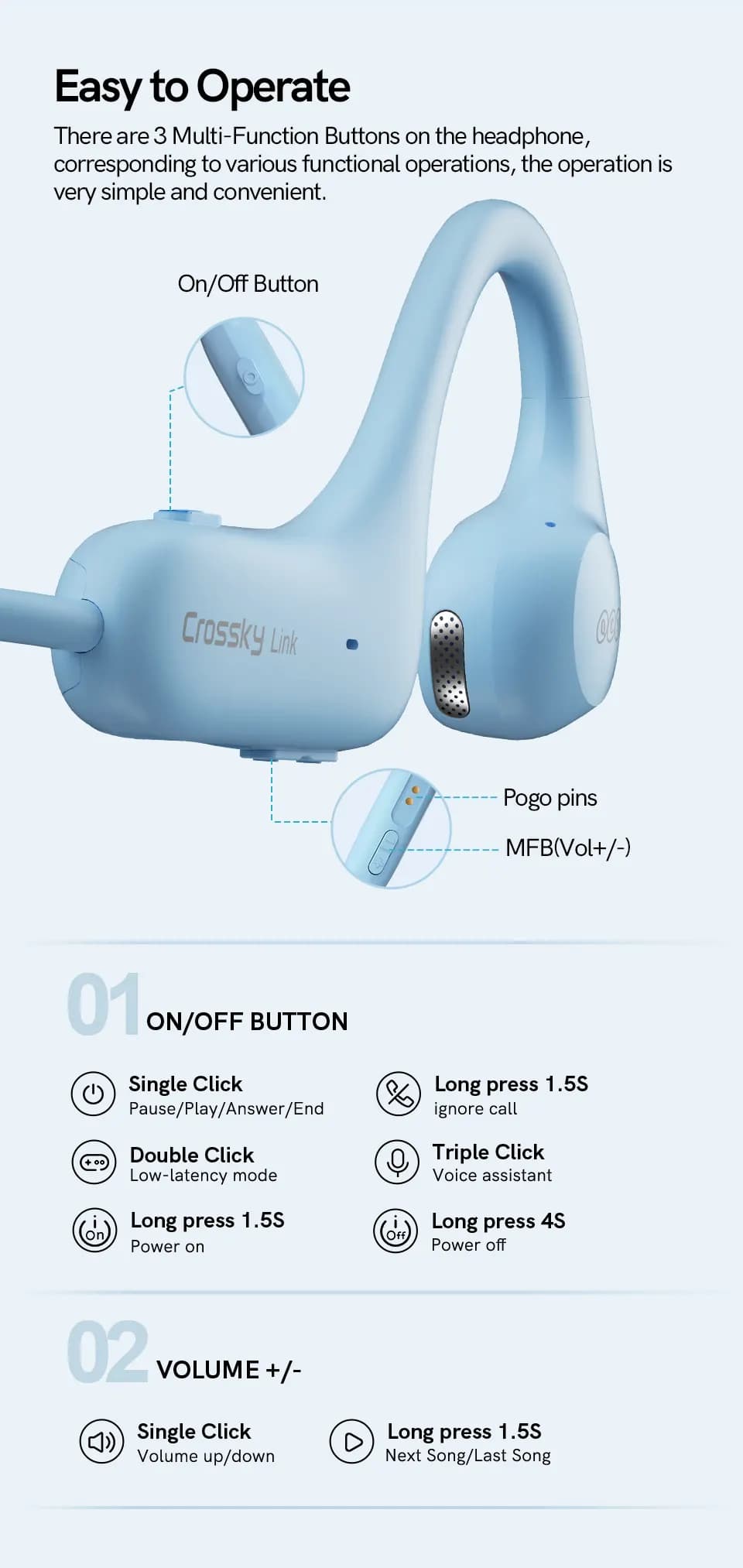 هدفون بلوتوث کیو سی وای QCY Crossky Link Earphone — تصویر ۸