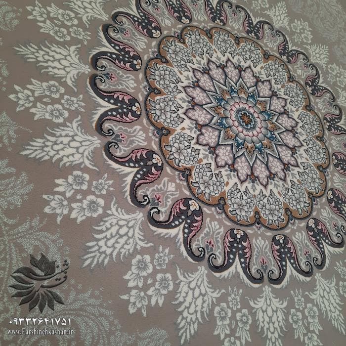 فرش 700 شانه شیک طرح دلاریس ترمه ای — تصویر ۴