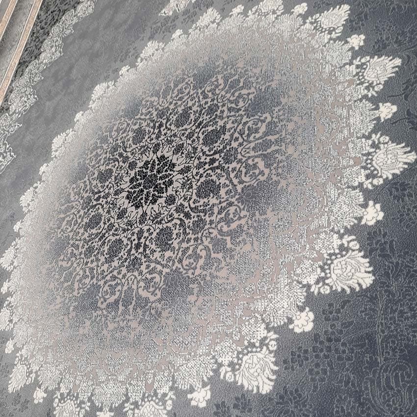 فرش مدرن دودی طلایی طرح مهر دودی — تصویر ۵