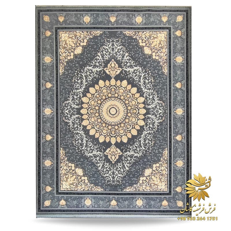 فرش 700 شانه طلاکوب جدید طرح مهناز دودی